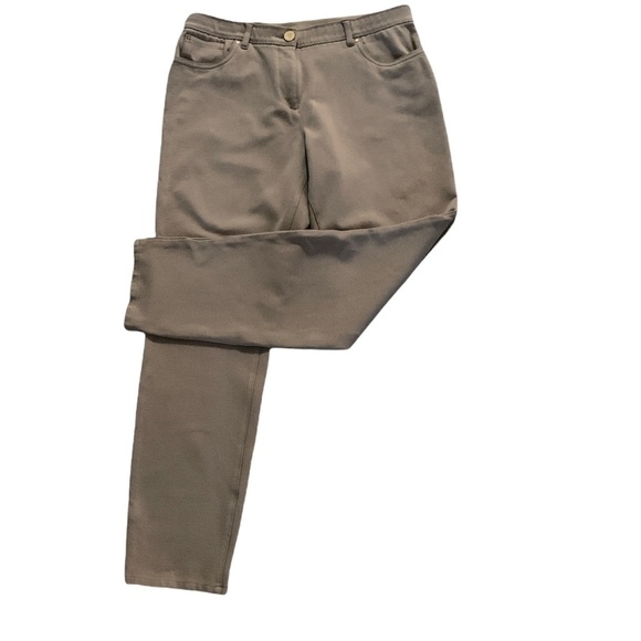 CHICO'S So Slimming Pant Sz 1.5 (10) Tan Beige Stretch 5 Pocket Straight 210G - Picture 1 of 10
